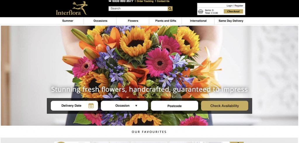 Interflora Landing Page Example