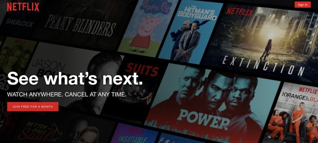 Netflix Landing Page Example