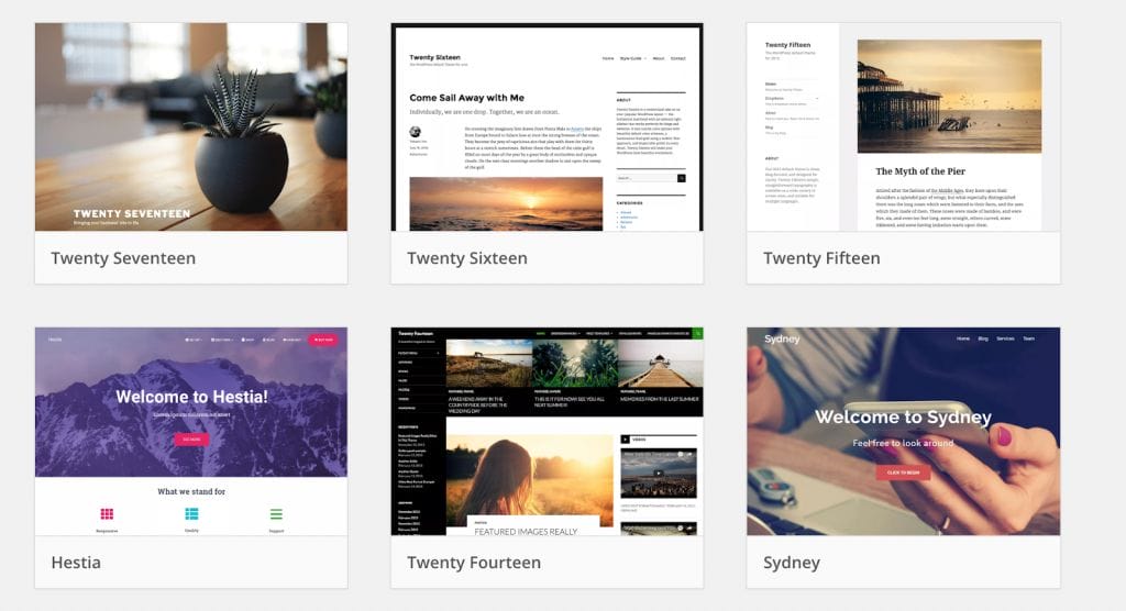Example Blog Themes