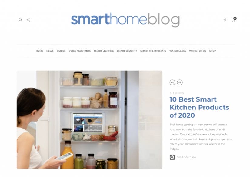 Smart Home Blog Screenshot