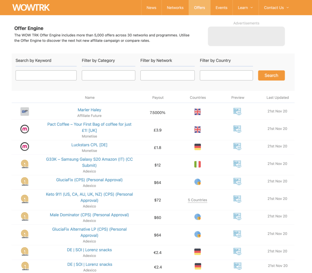 Offer Engine Screenshot