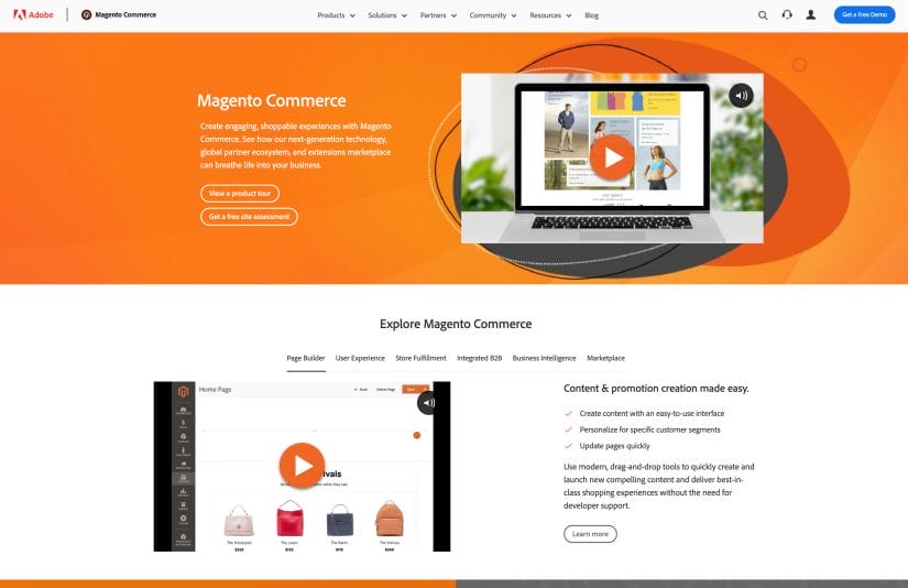 Screenshot talking about Magento Commerce.