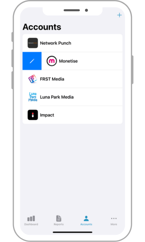 Editing an account example in Affiliate Stats