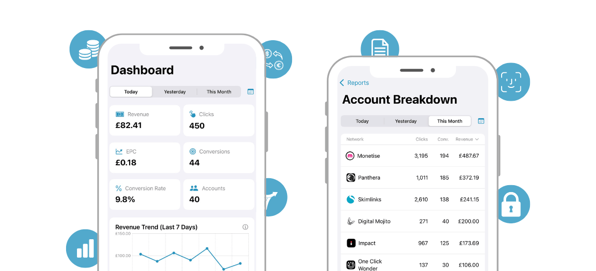Affiliate Stats app screenshots